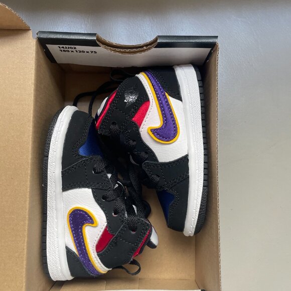 NIB Jordan 1 Mid SE (TD) Black Field Purple White 4c - Picture 2 of 9